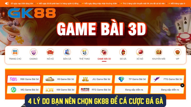 Game bài 3D đổi thưởng